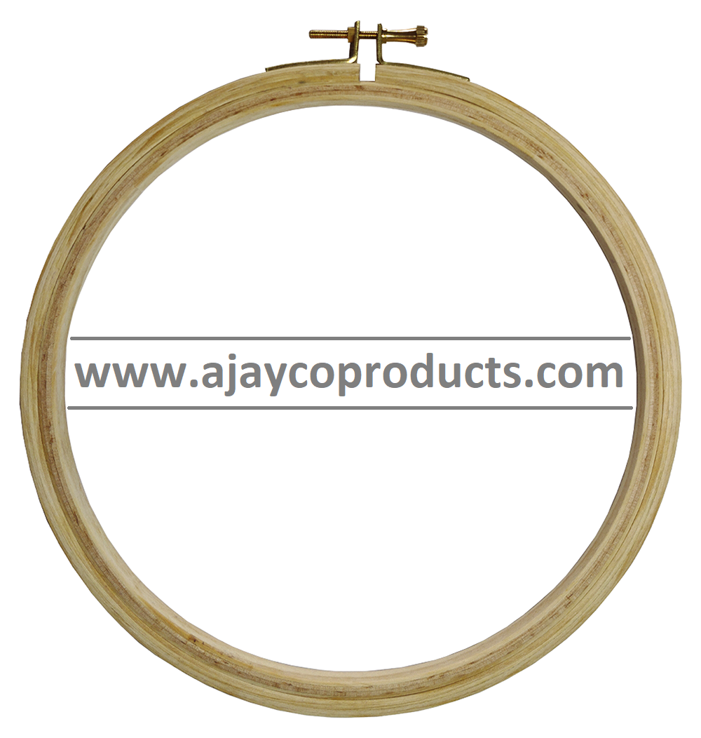 NK IND. WOODEN EMBROIDERY HOOP RING FRAME 5 PLY BRASS SCREW GOLDEN COLOR  (4,6,8,10,12 INCHES) FOR BEGINNERS AND PROFESSIONALS.